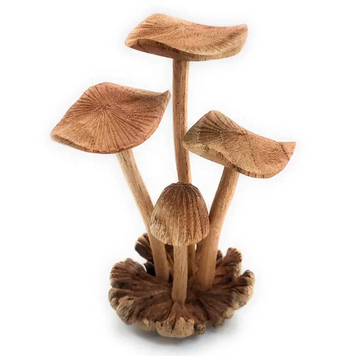 Large Wooden Mushroom Hand Carved