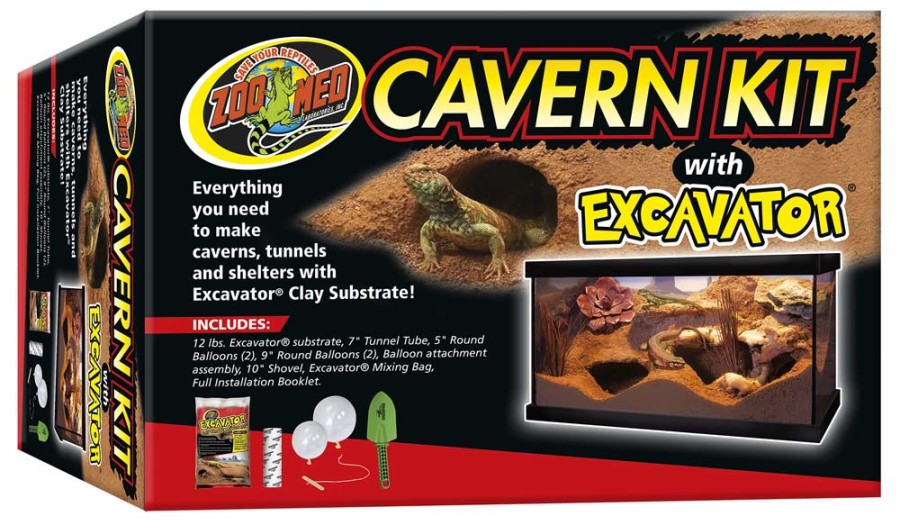 Zoo Med Cavern Kit with Excavator Clay Burrowing Substrate