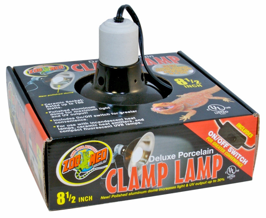 Zoo Med Deluxe Porcelain Clamp Lamp Fixture 8.5in